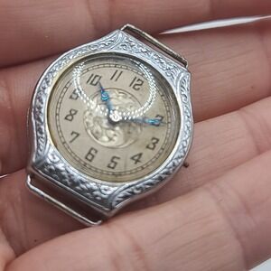 Vintage‎ Emerson Art Deco Watch Ladies Gold Plated MISSING STEM Mickey engraved